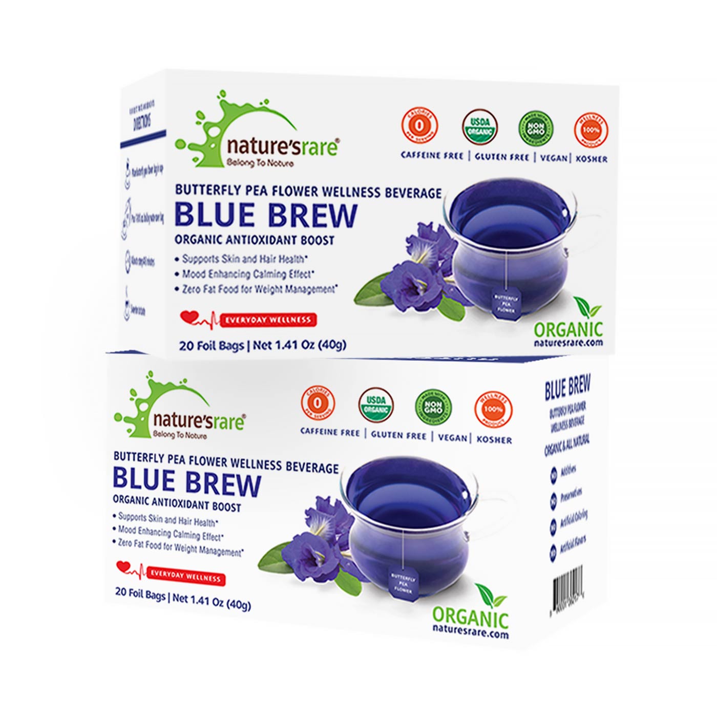 100% Organic Dried Butterfly Pea Flower Tea Clitoria Ternatea Herbal Tea/  Pure Organic Natural Herbal Blue Drink/ NON_GMO Herbal Blue Tea 